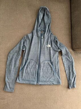 The North Face kids Heather Blue Full-Zip Hooded Jacket